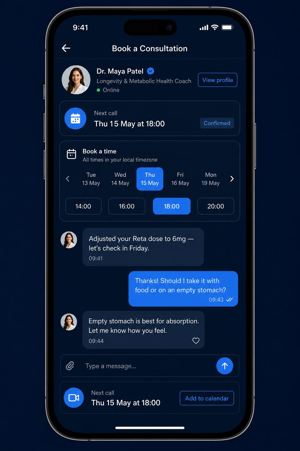 Vitagenix app — Direct Coach Access